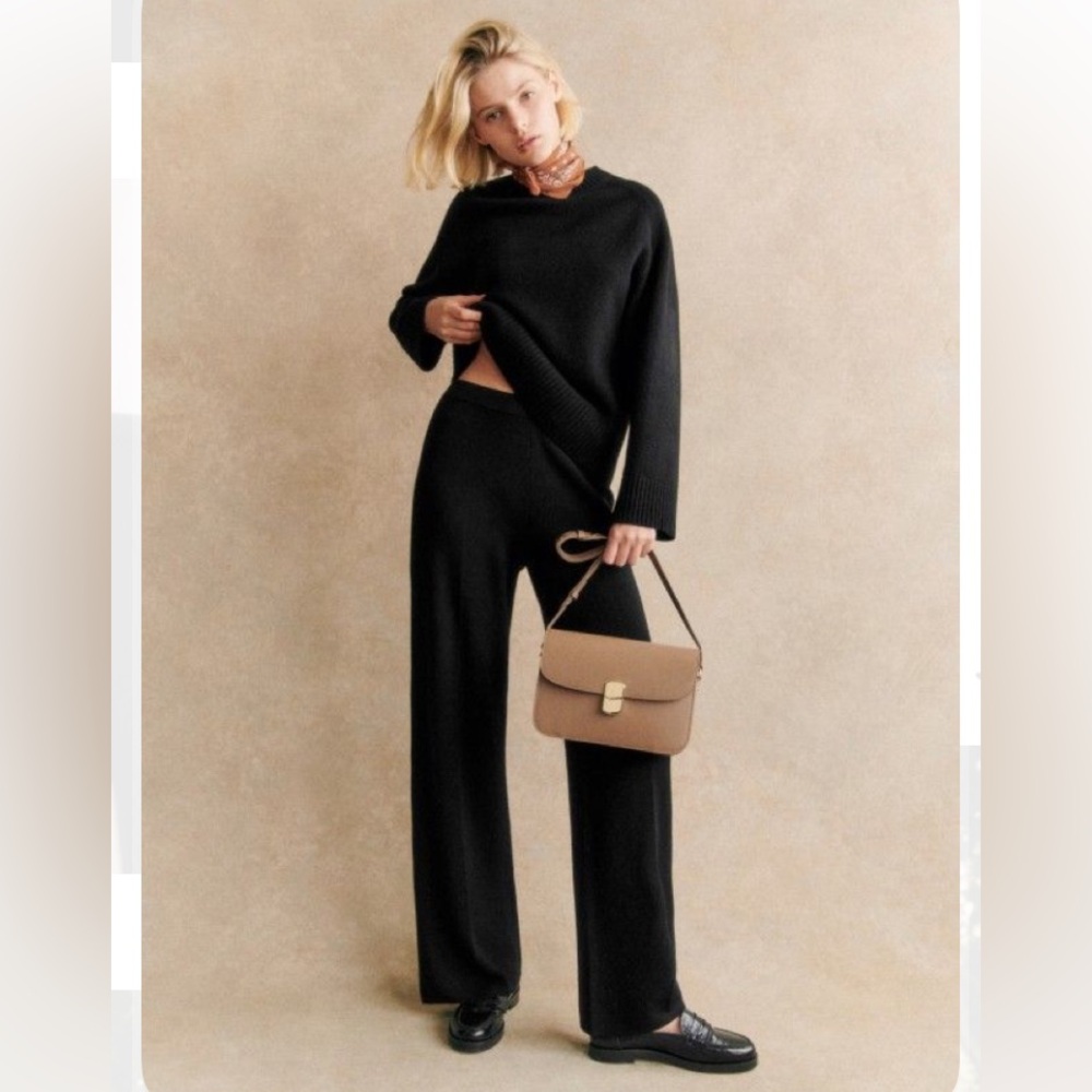 Sezane Black Matthew Knit Pants